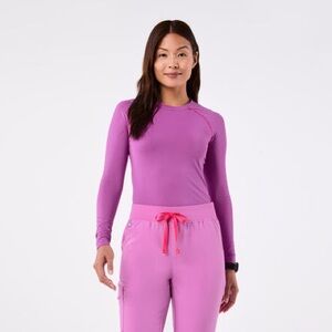 Figs Women's Long Sleeve Top in Vibrant Pink